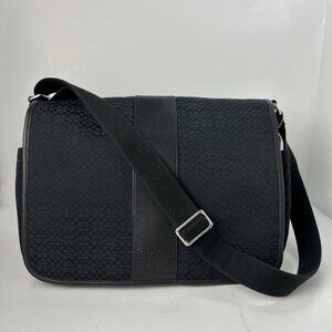 Coach Signature Commuter Laptop Messenger Bag Black Vintage